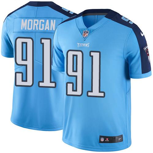 Nike Titans #91 Derrick Morgan Light Blue Men's Stitched NFL Limited Rush Jersey - Click Image to Close